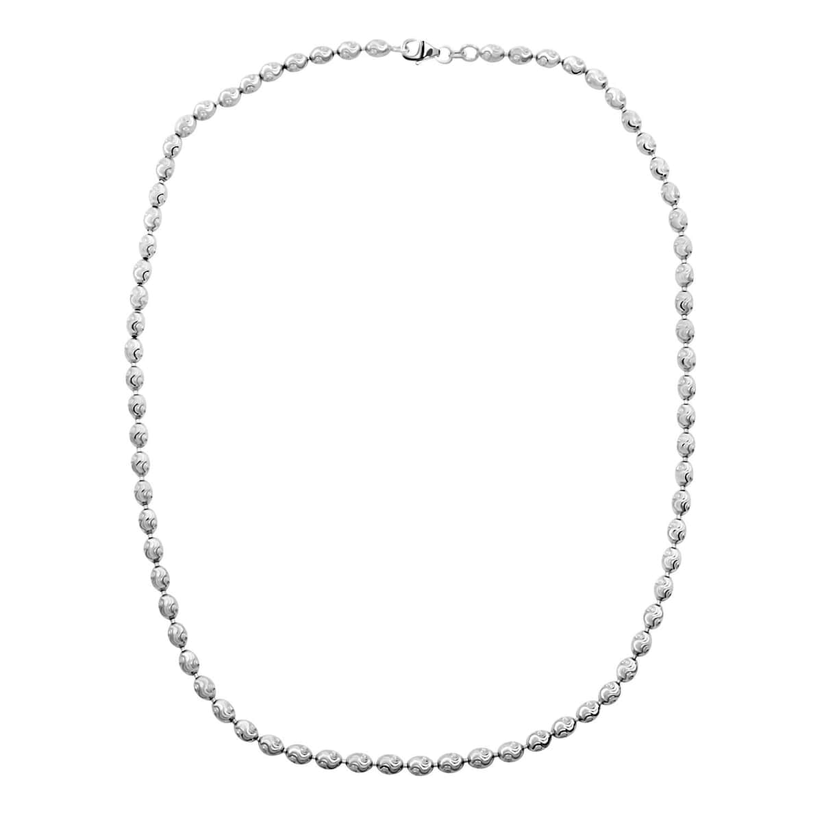 Italian Chicco Chain Necklace in Rhodium Over Sterling Silver 12.21 Grams 18 Inches image number 5