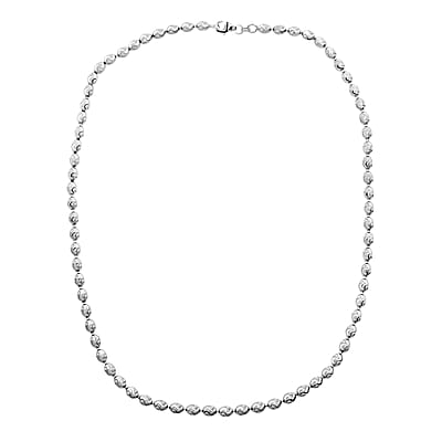 Italian Chicco Chain Necklace in Rhodium Over Sterling Silver 12.21 Grams 18 Inches
