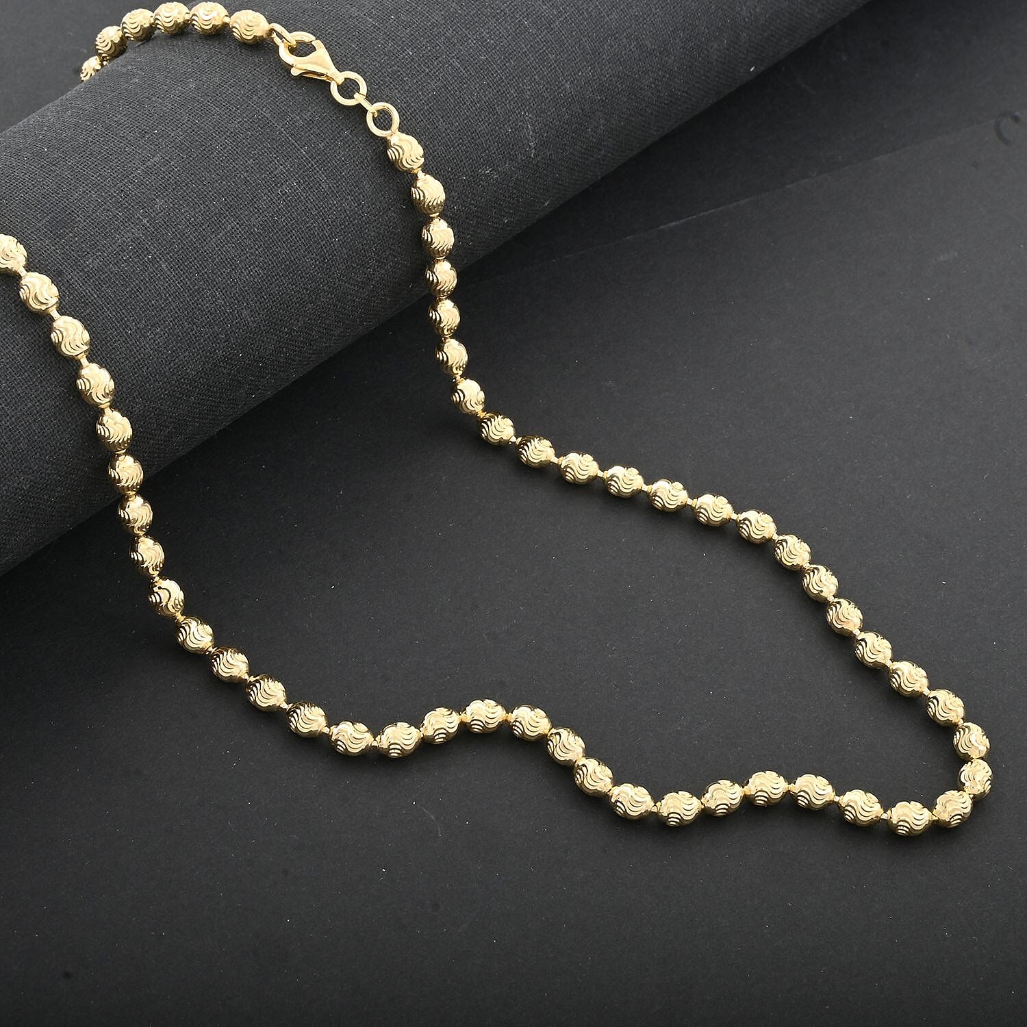 Italian Chicco Chain Necklace in 14K Yellow Gold Over Sterling Silver 11.65 Grams 18 Inches