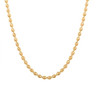 Italian Chicco Chain Necklace in 14K Yellow Gold Over Sterling Silver 11.65 Grams 18 Inches