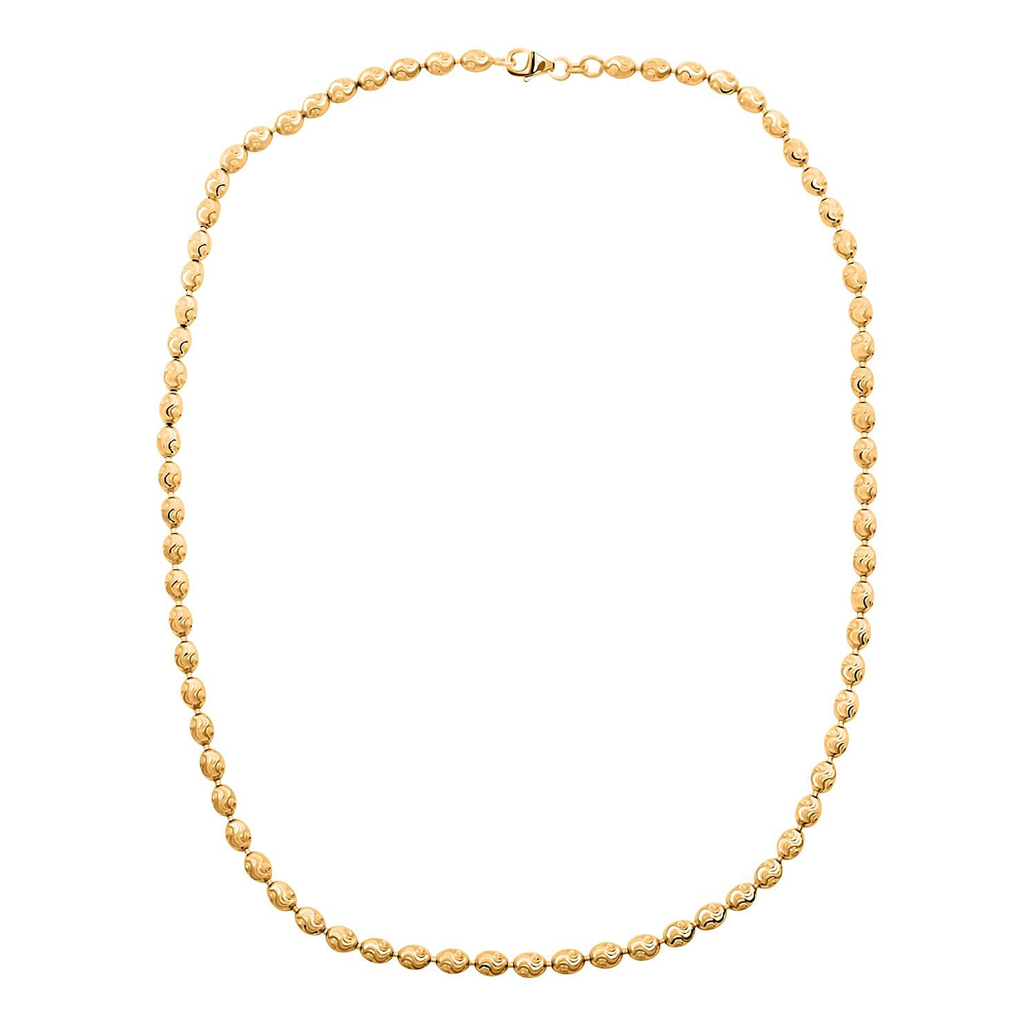 Italian Chicco Chain Necklace in 14K Yellow Gold Over Sterling Silver 11.65 Grams 18 Inches
