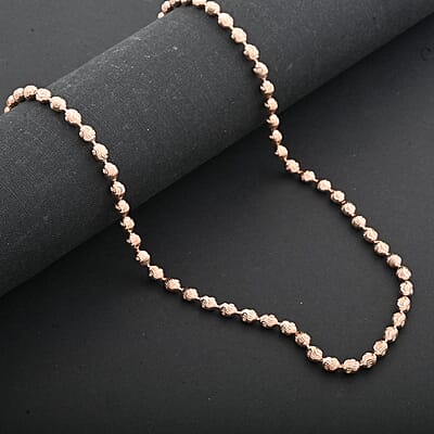 Italian 14K Rose Gold Over Sterling Silver Chicco Chain Necklace 18 Inches 11.53 Grams
