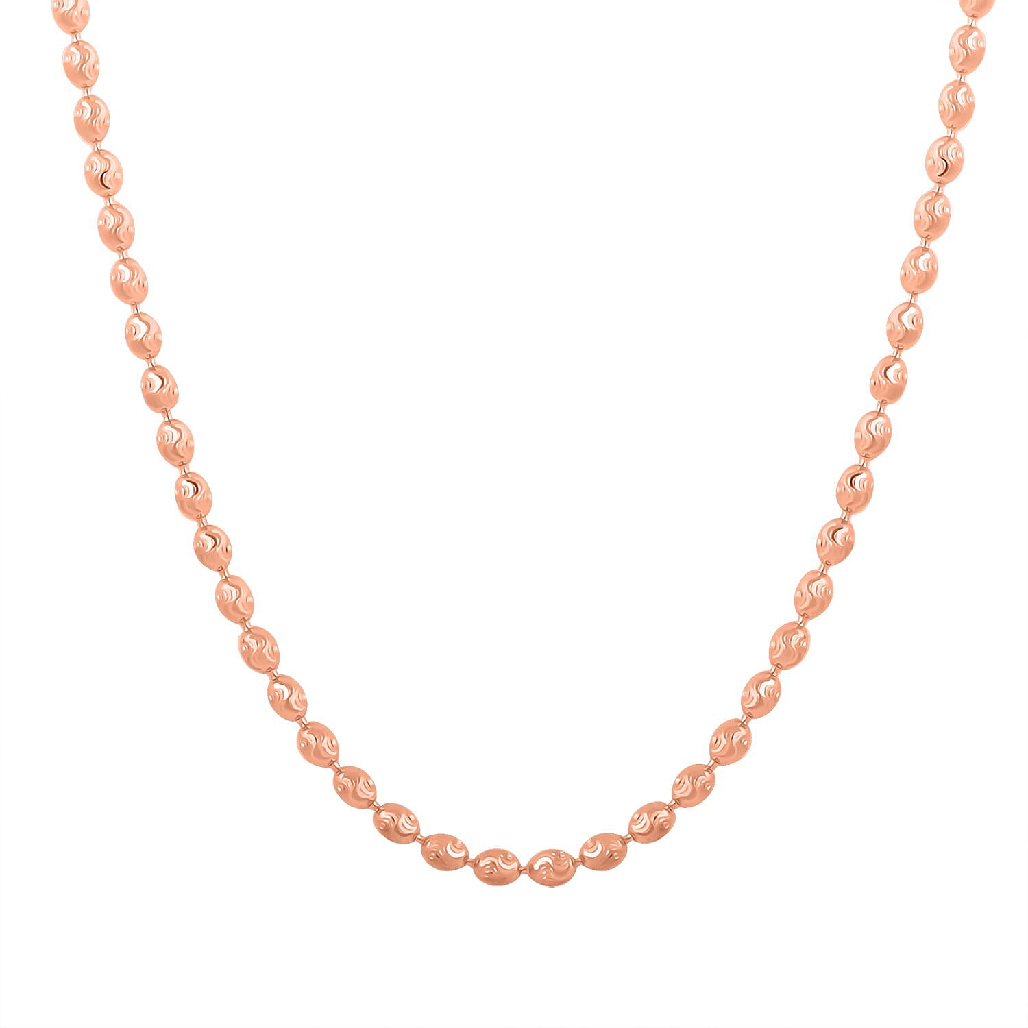 Italian 14K Rose Gold Over Sterling Silver Chicco Chain Necklace 18 Inches 11.53 Grams