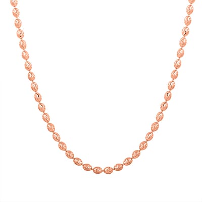 Italian 14K Rose Gold Over Sterling Silver Chicco Chain Necklace 18 Inches 11.53 Grams