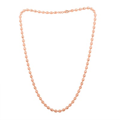 Italian 14K Rose Gold Over Sterling Silver Chicco Chain Necklace 18 Inches 11.53 Grams