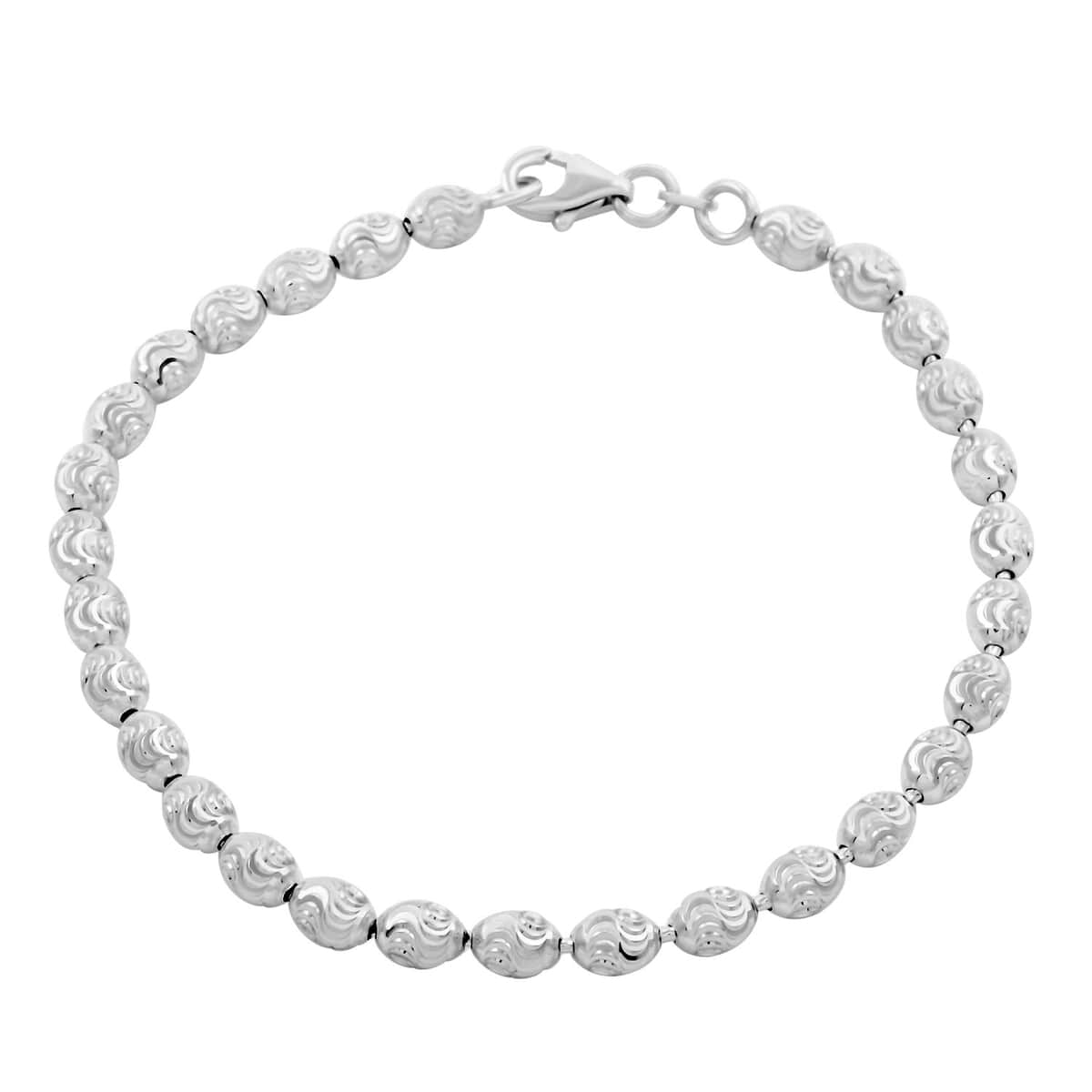 Italian Chicco Chain Bracelet in Rhodium Over Sterling Silver (7.50 In) 5.30 Grams image number 0