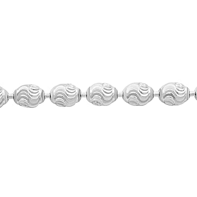 Italian Chicco Chain Bracelet in Rhodium Over Sterling Silver (7.50 In) 5.30 Grams