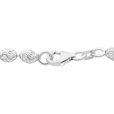 Italian Chicco Chain Bracelet in Rhodium Over Sterling Silver (7.50 In) 5.30 Grams