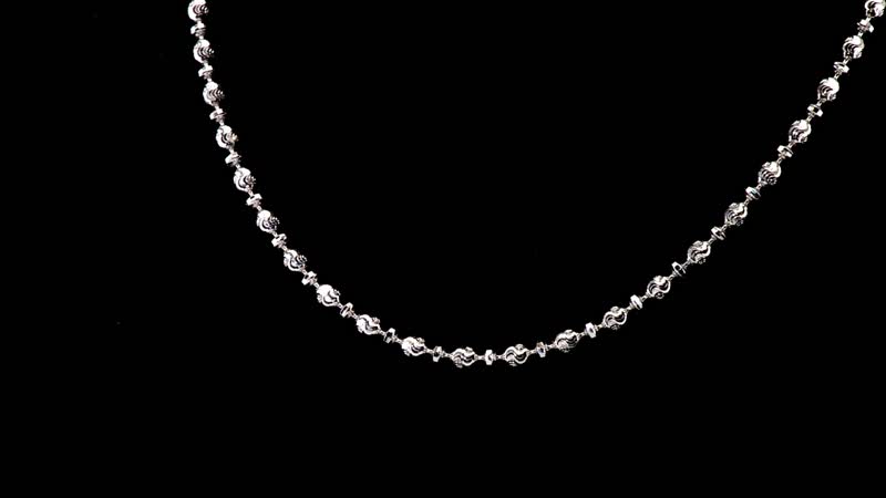 Italian Rhodium Over Sterling Silver Diamond-cut Saturno Chain Necklace 18 Inches 12.1 Grams