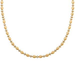 Italian 14K YG Over and Sterling Silver Saturno Diamond-cut Typhoon Chain Necklace 18 Inches 12.10 Grams