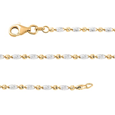 Italian 14K YG Over and Sterling Silver Typhoon Chain Necklace 18 Inches 4.80 Grams