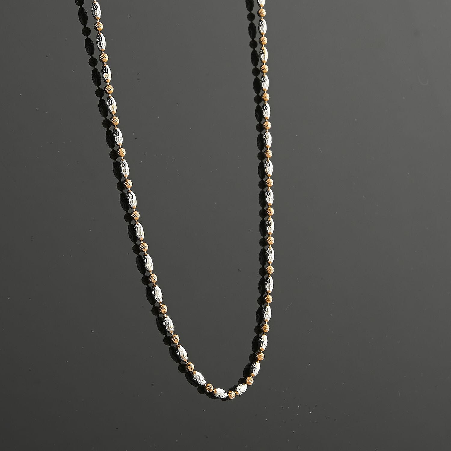 Italian 14K RG Over and Sterling Silver Typhoon Chain Necklace 18 Inches 4.80 Grams