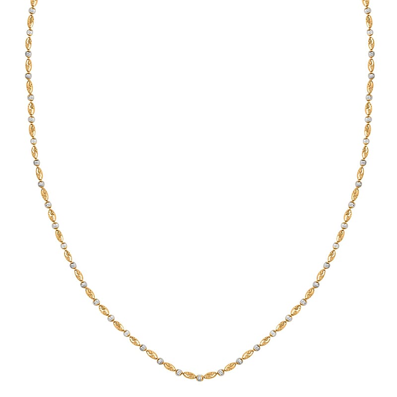 Italian 14K YG Over and Sterling Silver Typhoon Chain Necklace (18 Inches) (4.80 g)