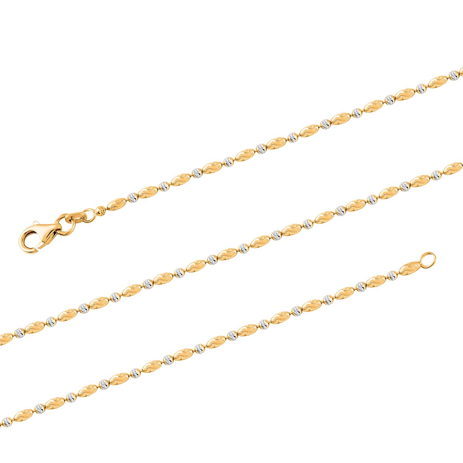 Italian 14K YG Over and Sterling Silver Typhoon Chain Necklace (18 Inches) (4.80 g)