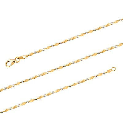 Italian 14K YG Over and Sterling Silver Typhoon Chain Necklace (18 Inches) (4.80 g)