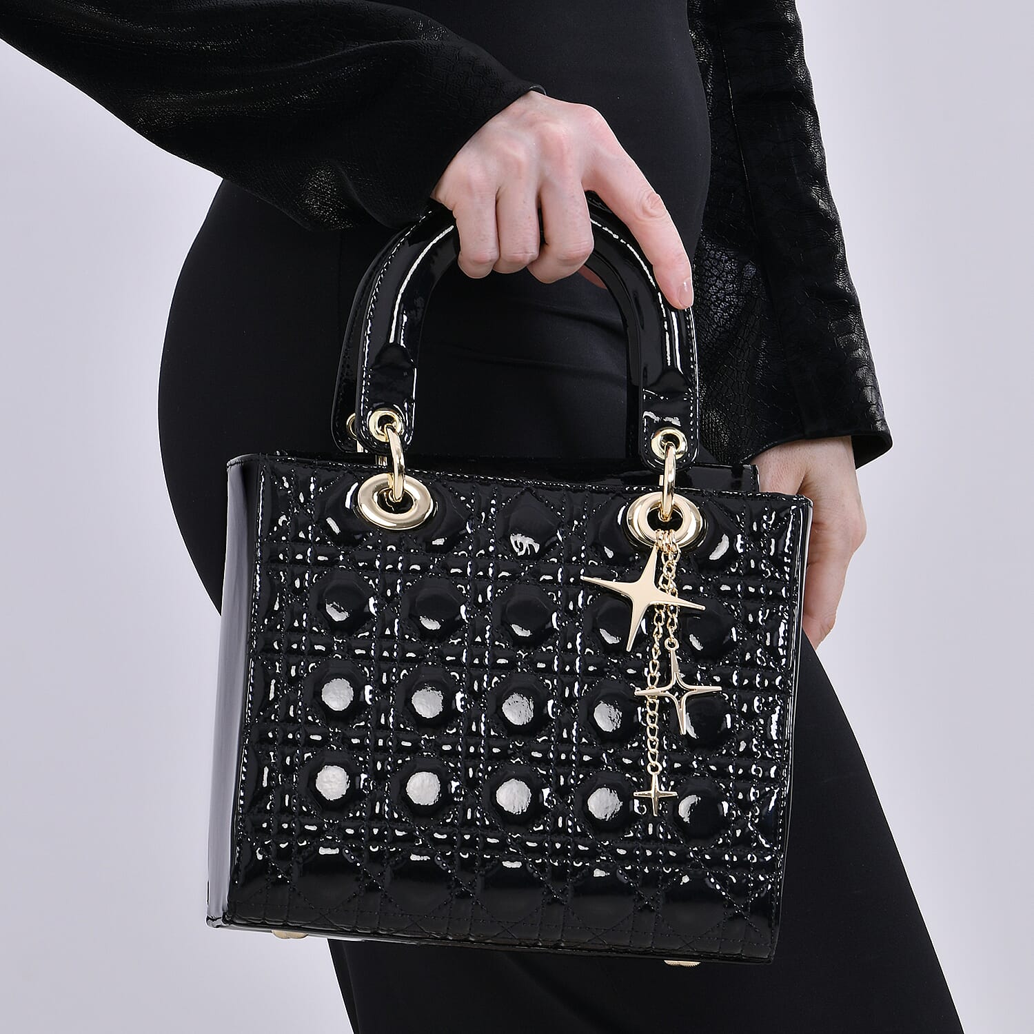 ●BLACKPURPLE● Deux-Eyelet Long Handle Bag (3色) unisex ○BLACKPURPLE○ Deux-Eyelet Long Handle Bag (3色) unisex