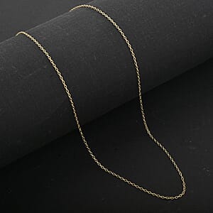 Italian 14K Yellow Gold Over Sterling Silver Light Cable Chain Necklace 18 Inches 0.90 Grams