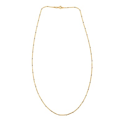 Italian 14K YG Over and Sterling Silver Diamond-cut Flat Cube Chain Necklace 18 Inches 1.70 Grams