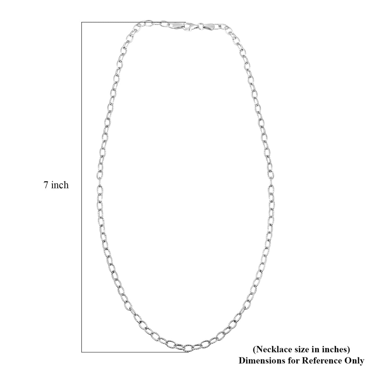 Italian Sterling Silver Diamond-cut Rolo Wire Chain Necklace 18 Inches 7.11 Grams image number 5