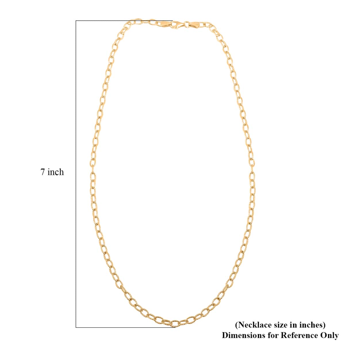 Italian 14K Yellow Gold Over Sterling Silver Diamond-cut Rolo Wire Chain Necklace 18 Inches 7 Grams image number 5