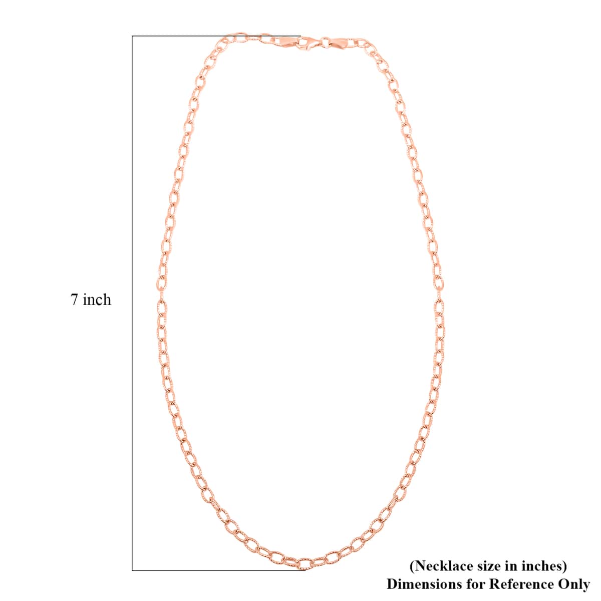 Italian 14K Rose Gold Over Sterling Silver Diamond-cut Rolo Wire Chain Necklace 18 Inches 6.87 Grams image number 5