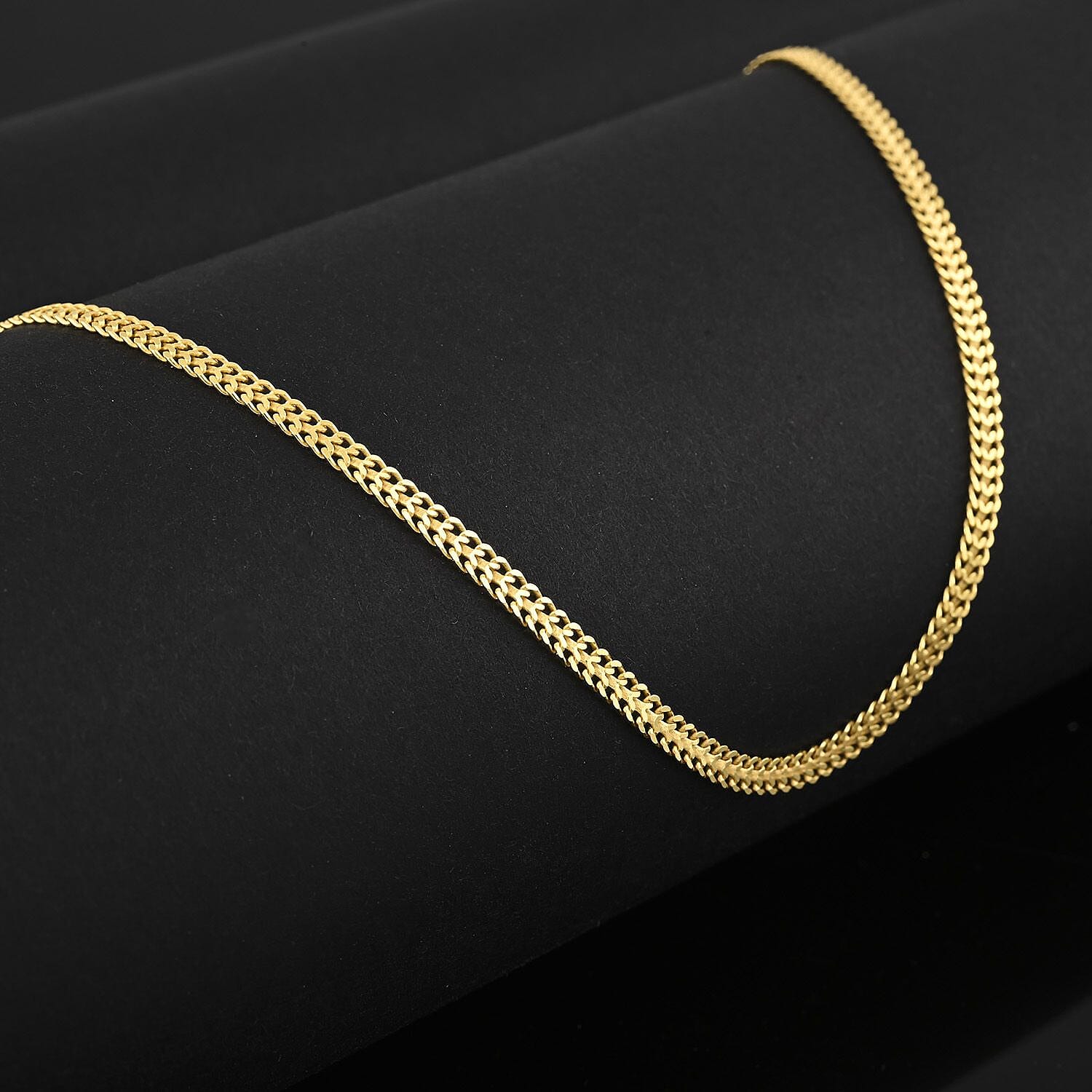 Italian 14K Yellow Gold Over Sterling Silver Arrow Chain Necklace 18 Inches 4.50 Grams