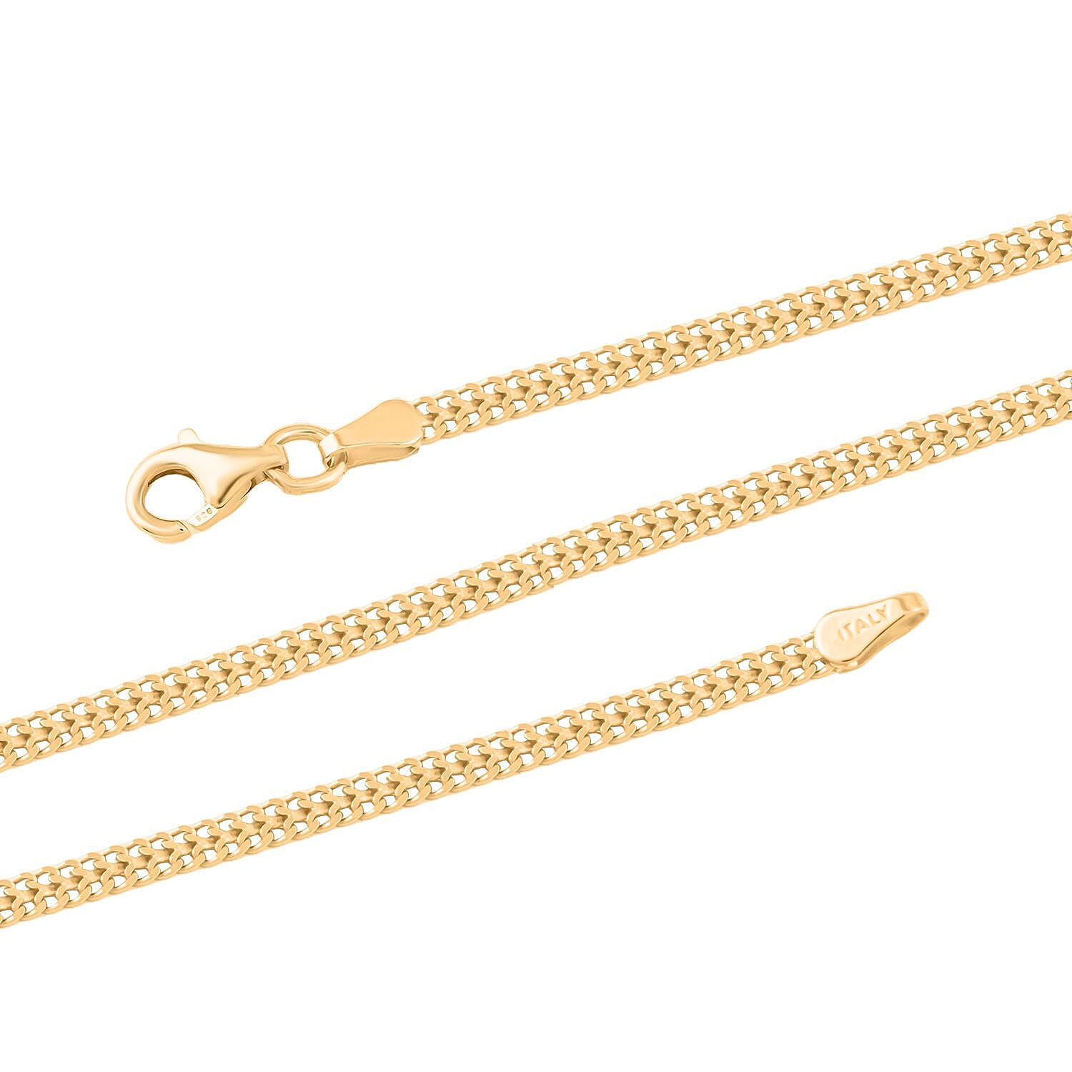 Italian 14K Yellow Gold Over Sterling Silver Arrow Chain Necklace 18 Inches 4.50 Grams