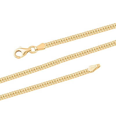 Italian 14K Yellow Gold Over Sterling Silver Arrow Chain Necklace 18 Inches 4.50 Grams