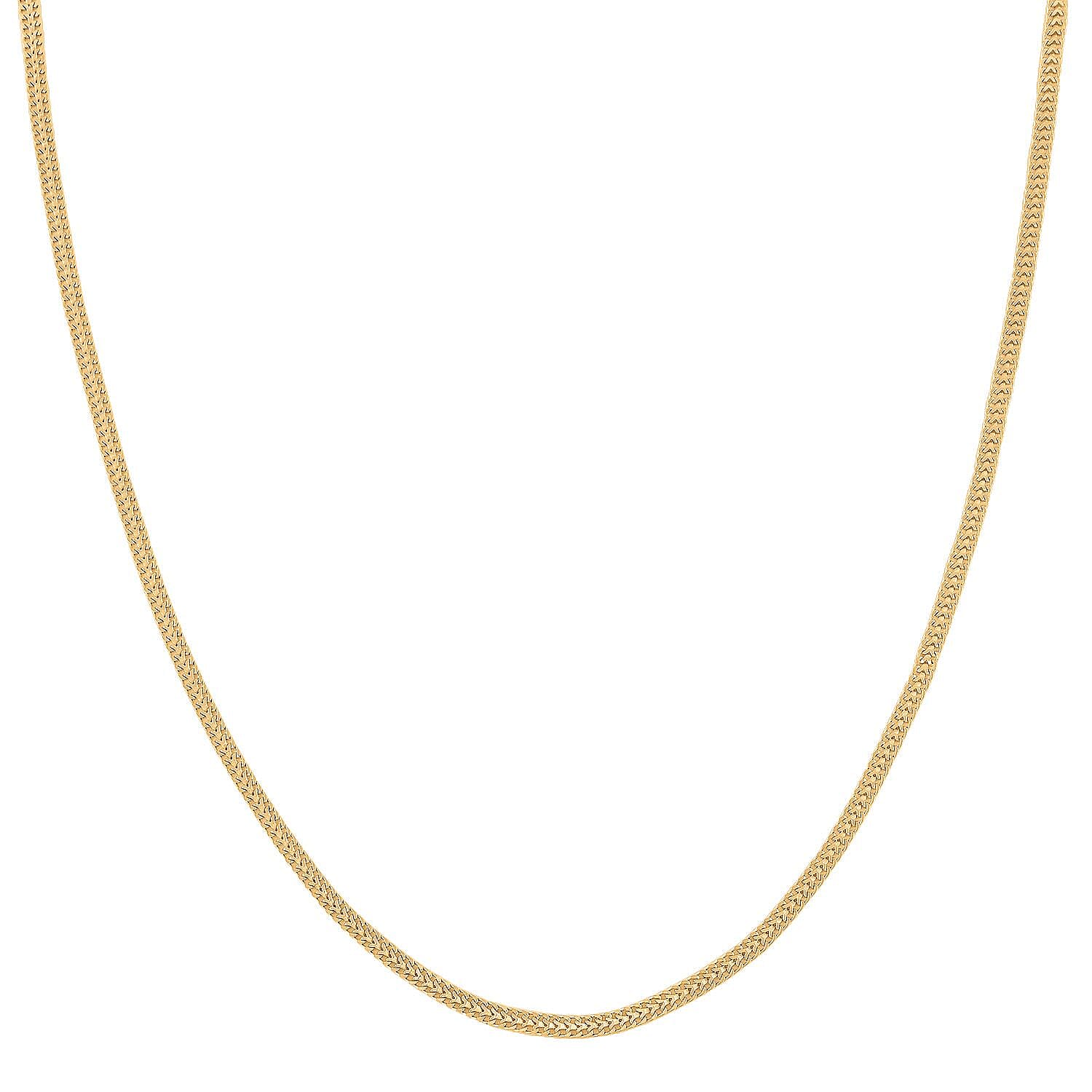 Italian 14K Yellow Gold Over Sterling Silver Arrow Chain Necklace 18 Inches 4.50 Grams