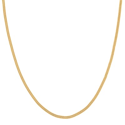 Italian 14K Yellow Gold Over Sterling Silver Arrow Chain Necklace 18 Inches 4.50 Grams