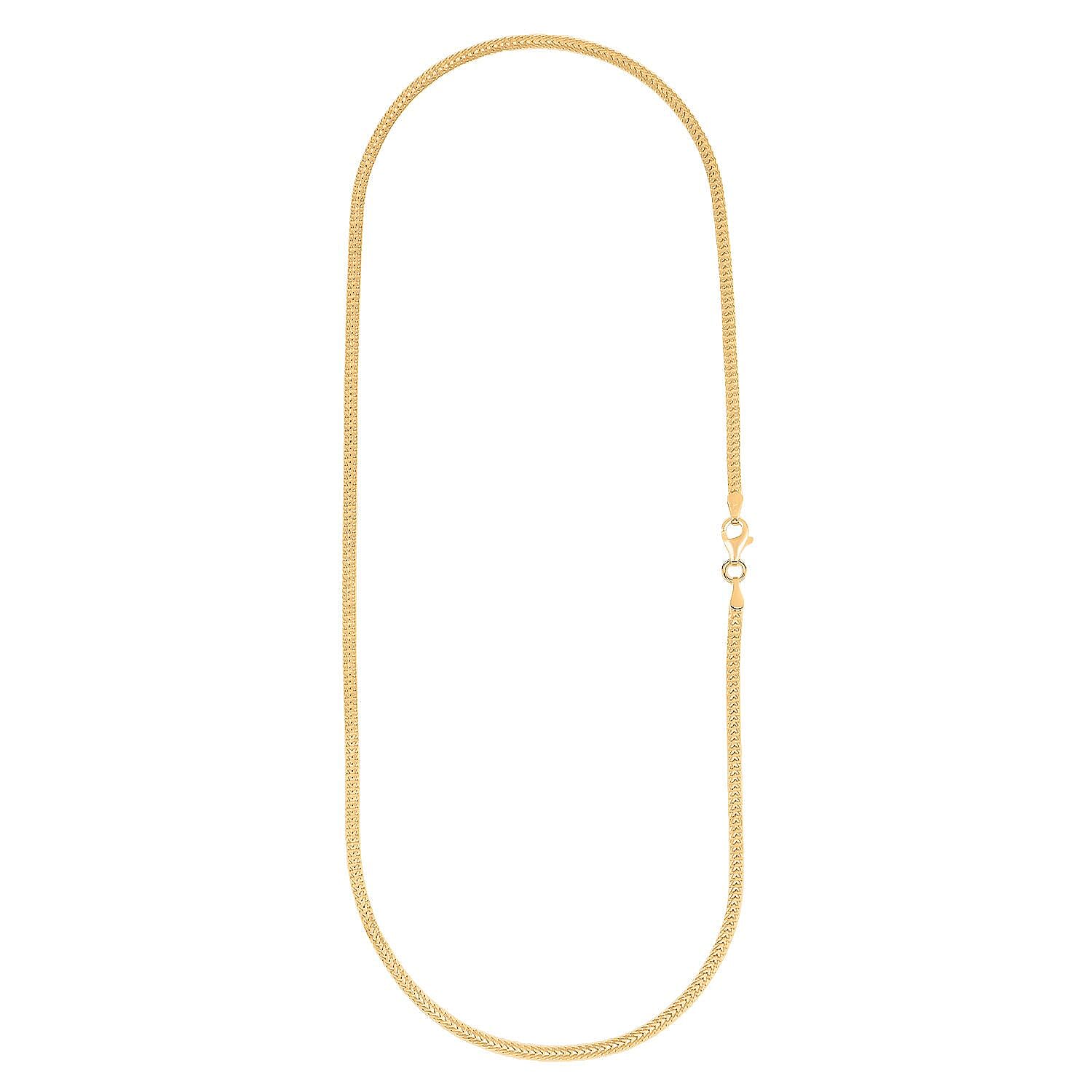 Italian 14K Yellow Gold Over Sterling Silver Arrow Chain Necklace 18 Inches 4.50 Grams