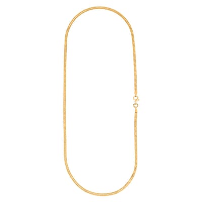 Italian 14K Yellow Gold Over Sterling Silver Arrow Chain Necklace 18 Inches 4.50 Grams