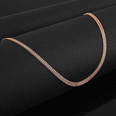 Italian 14K Rose Gold Over Sterling Silver Arrow Chain Necklace 18 Inches 4.50 Grams