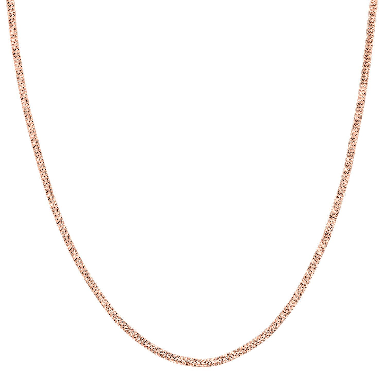 Italian 14K Rose Gold Over Sterling Silver Arrow Chain Necklace 18 Inches 4.50 Grams