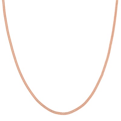 Italian 14K Rose Gold Over Sterling Silver Arrow Chain Necklace 18 Inches 4.50 Grams