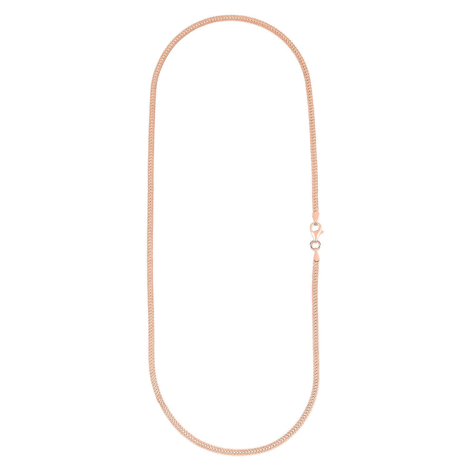 Italian 14K Rose Gold Over Sterling Silver Arrow Chain Necklace 18 Inches 4.50 Grams