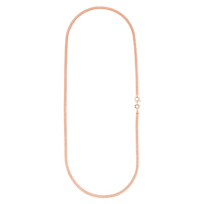 Italian 14K Rose Gold Over Sterling Silver Arrow Chain Necklace 18 Inches 4.50 Grams