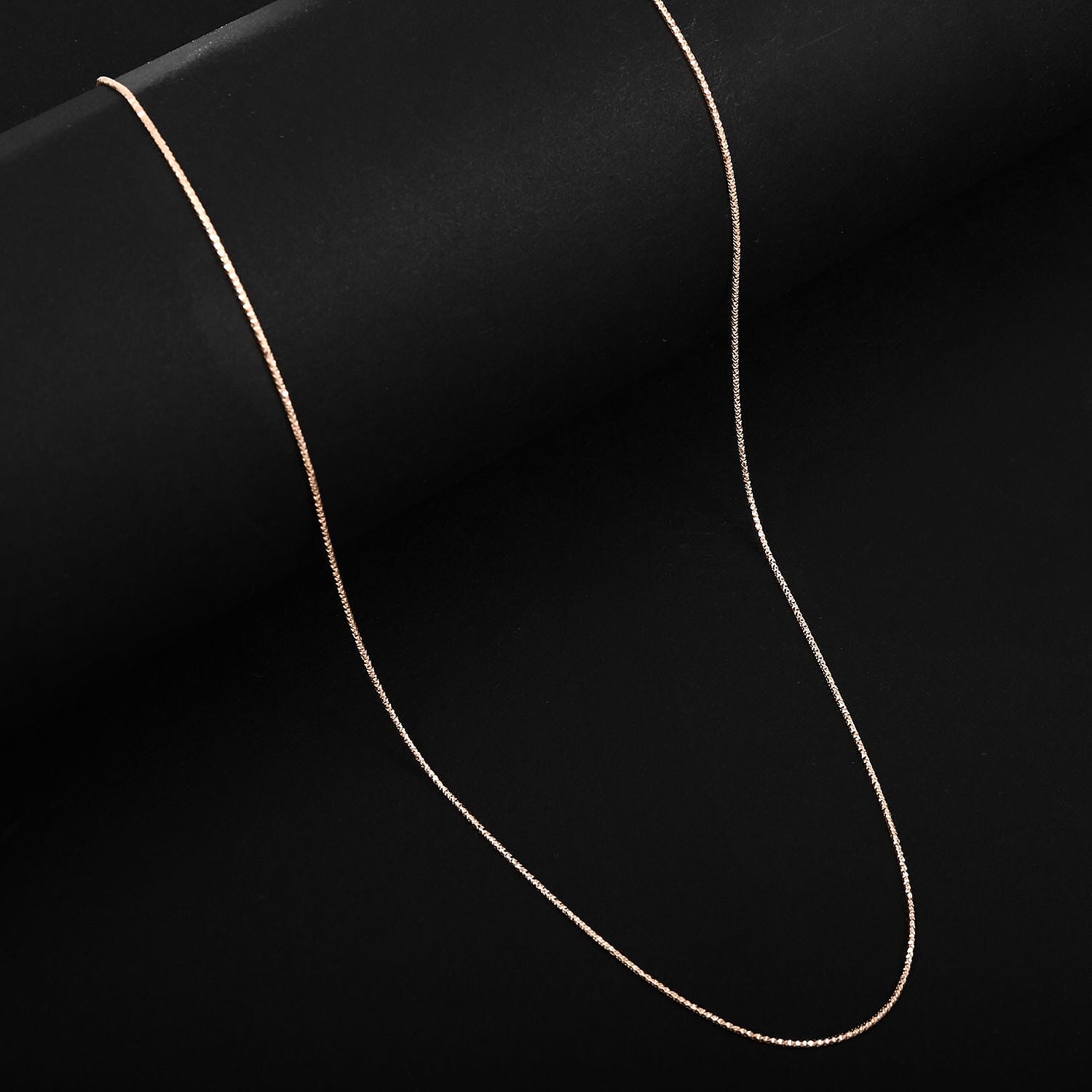 Italian 14K Rose Gold Over Sterling Silver Round Snake Chain Necklace 18 Inches 2.40 Grams