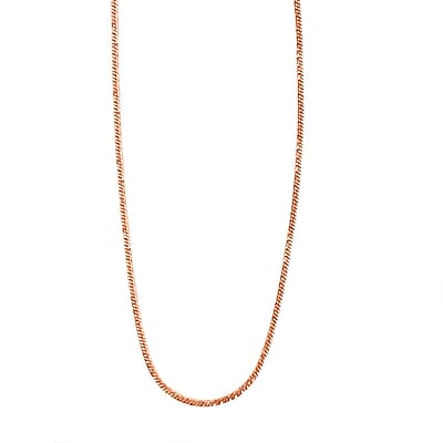 Italian 14K Rose Gold Over Sterling Silver Round Snake Chain Necklace 18 Inches 2.40 Grams