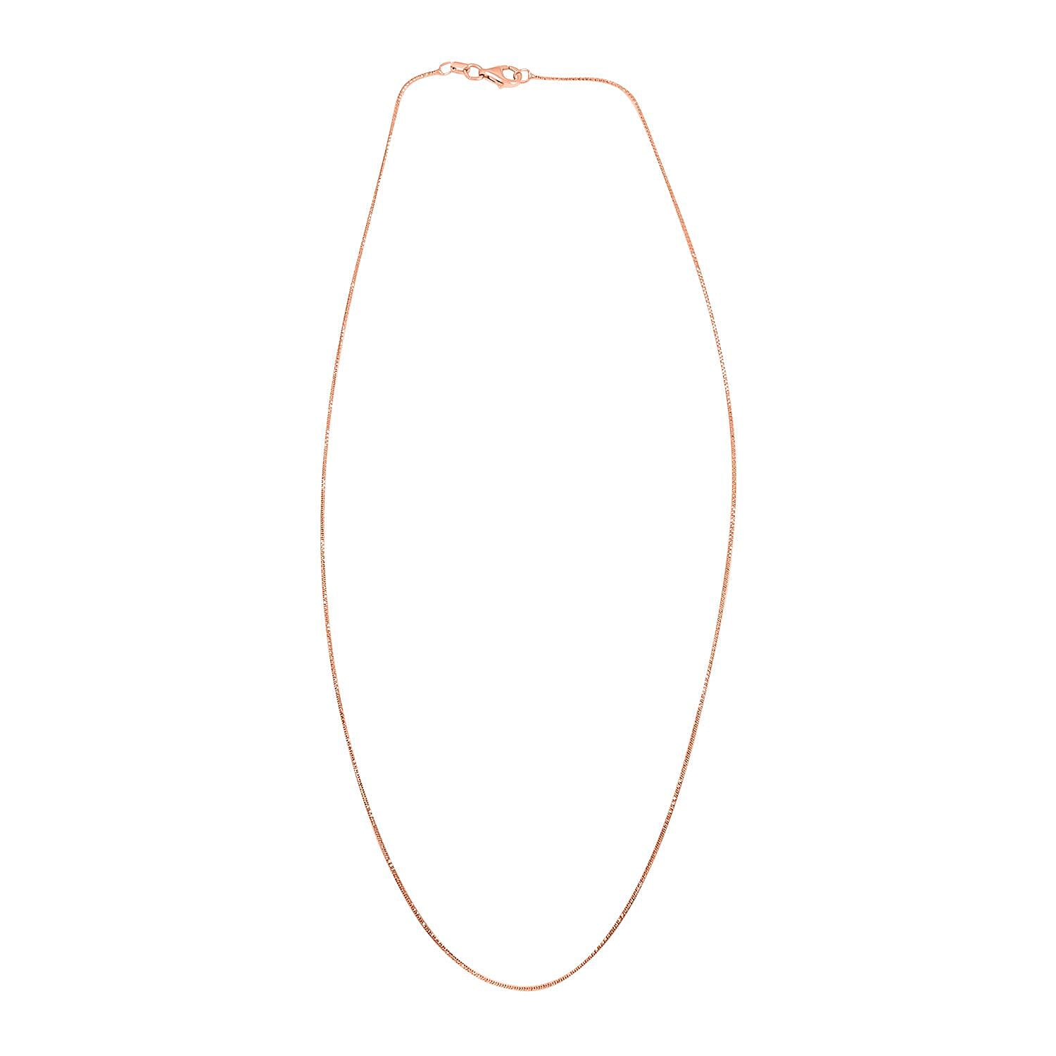 Italian 14K Rose Gold Over Sterling Silver Round Snake Chain Necklace 18 Inches 2.40 Grams