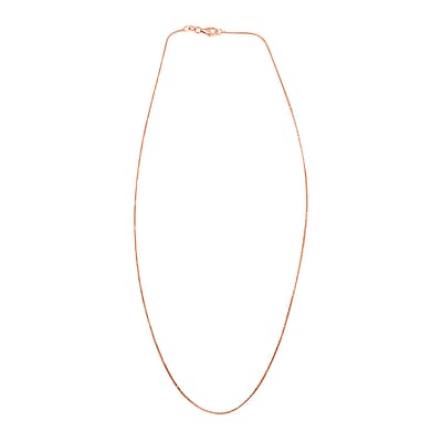Italian 14K Rose Gold Over Sterling Silver Round Snake Chain Necklace 18 Inches 2.40 Grams