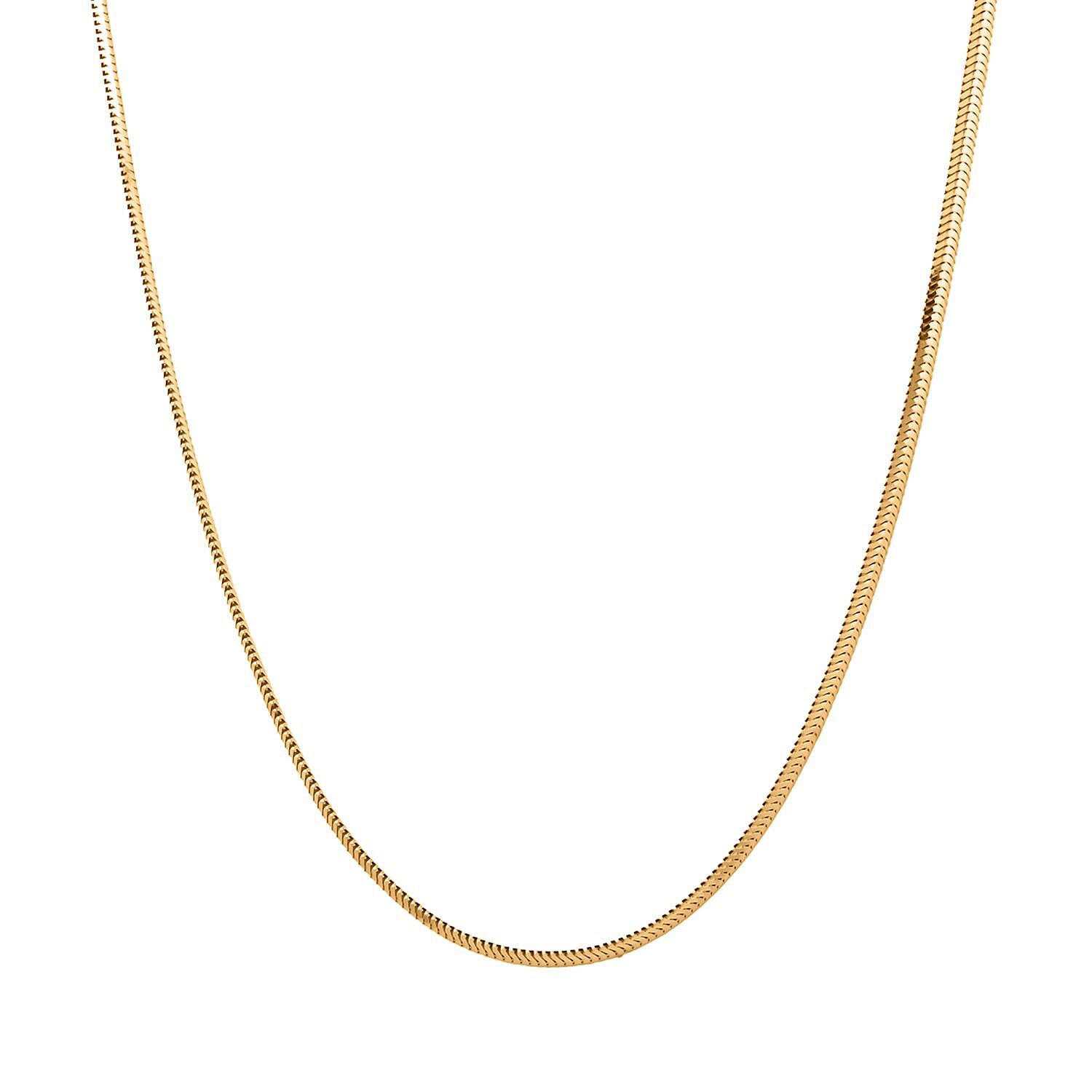 Italian 14K Yellow Gold Over Sterling Silver Diamond-cut Dragon Tail Chain Necklace 20 Inches 5.05 Grams