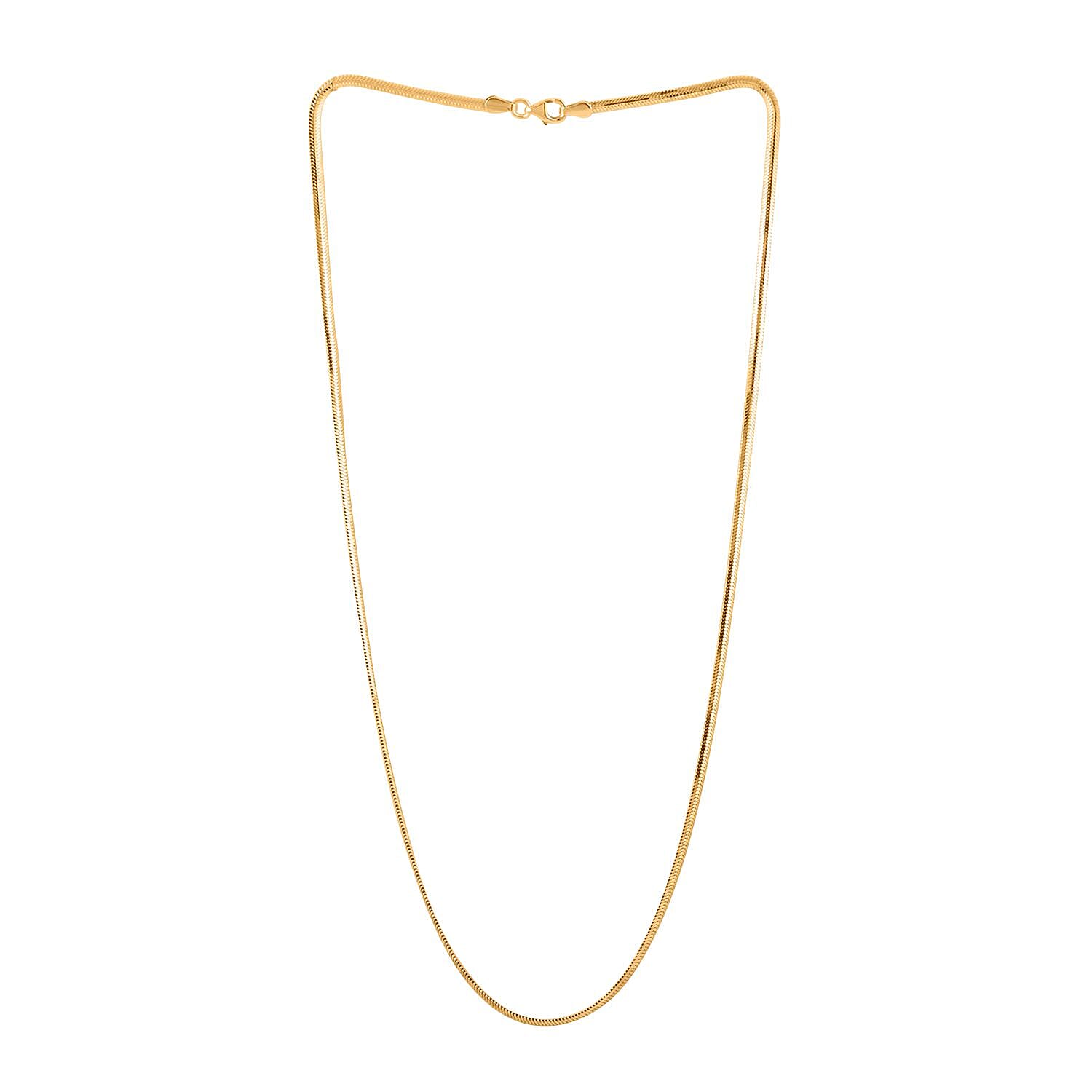 Italian 14K Yellow Gold Over Sterling Silver Diamond-cut Dragon Tail Chain Necklace 20 Inches 5.05 Grams