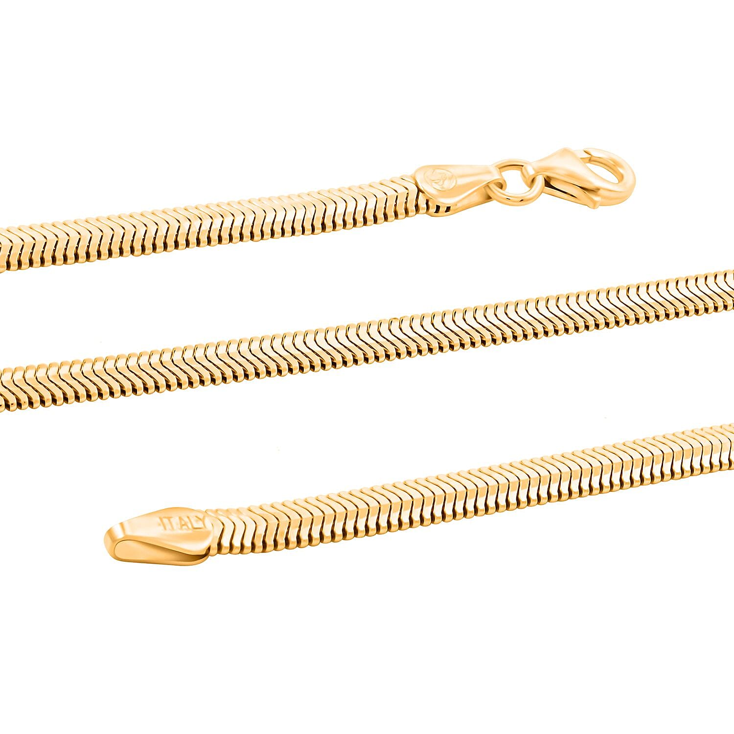 Italian 14K Yellow Gold Over Sterling Silver Diamond-cut Dragon Tail Chain Necklace 20 Inches 12.86 Grams