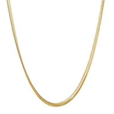 Italian 14K Yellow Gold Over Sterling Silver Diamond-cut Dragon Tail Chain Necklace 20 Inches 12.86 Grams