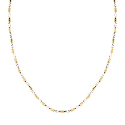 Italian 14K YG Over and Sterling Silver Chain Necklace 18 Inches 8.25 Grams
