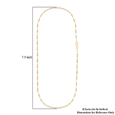 Italian 14K YG Over and Sterling Silver Chain Necklace 18 Inches 8.25 Grams