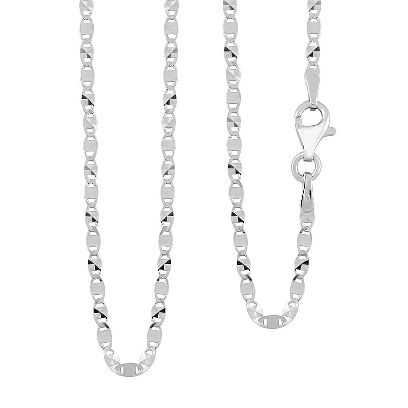 Italian Valentino Chain Necklace in Sterling Silver 2.65 Grams 20 Inches