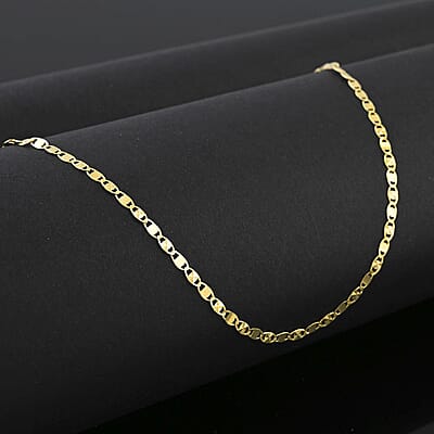 Italian Valentino Chain Necklace in 14K Yellow Gold Over Sterling Silver 20 Inches 2.60 Grams
