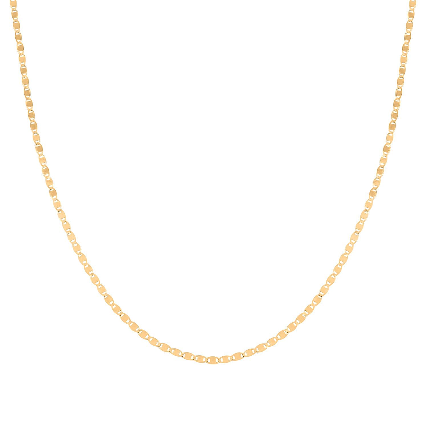 Italian Valentino Chain Necklace in 14K Yellow Gold Over Sterling Silver 20 Inches 2.60 Grams